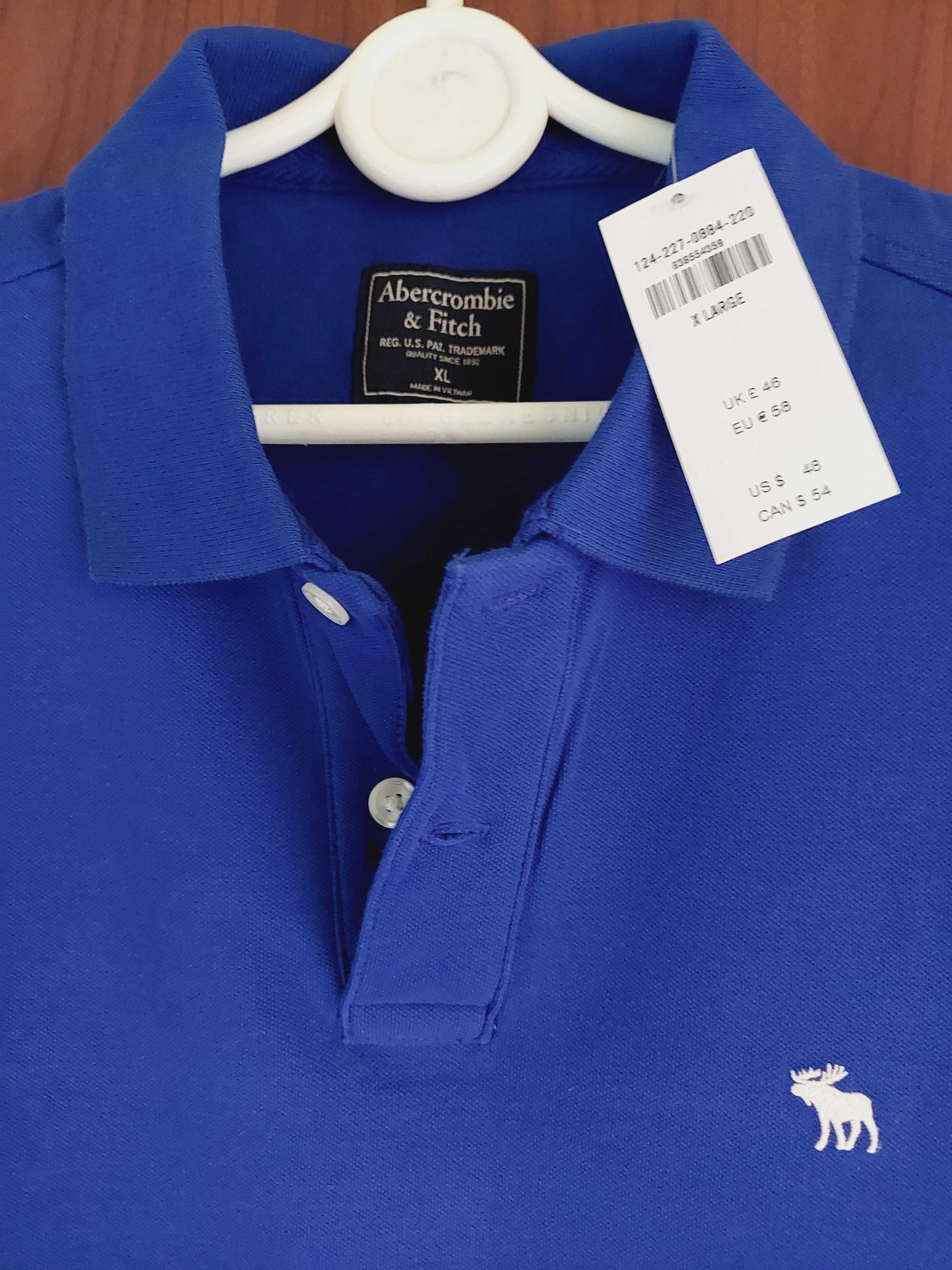 Abercrombie & Fitch polo
męski kolor niebieski gładki Xl