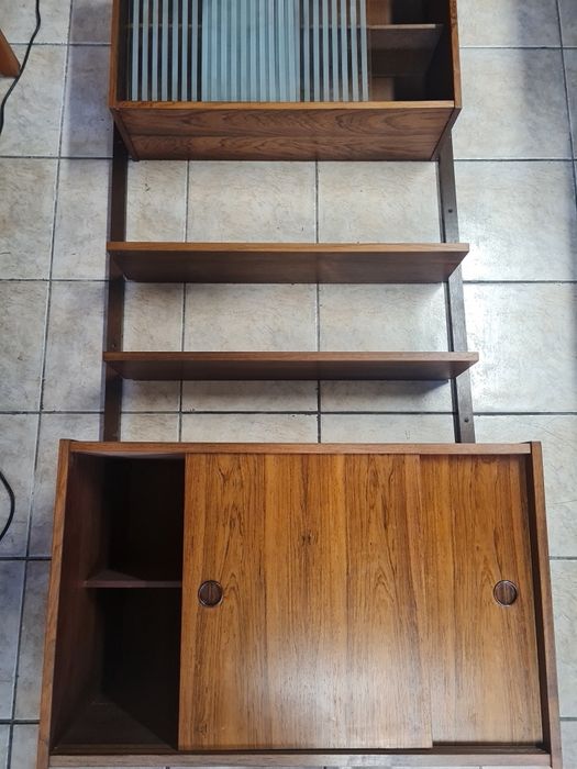 Regał ścienny,modułowy,palisander,Dania lata 60,vintage,mid-century