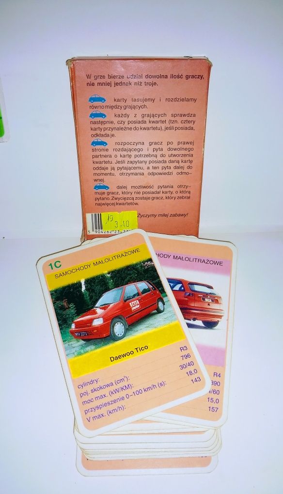 KWARTET Gra Towarzyska '97 Samochody Małolitrażowe