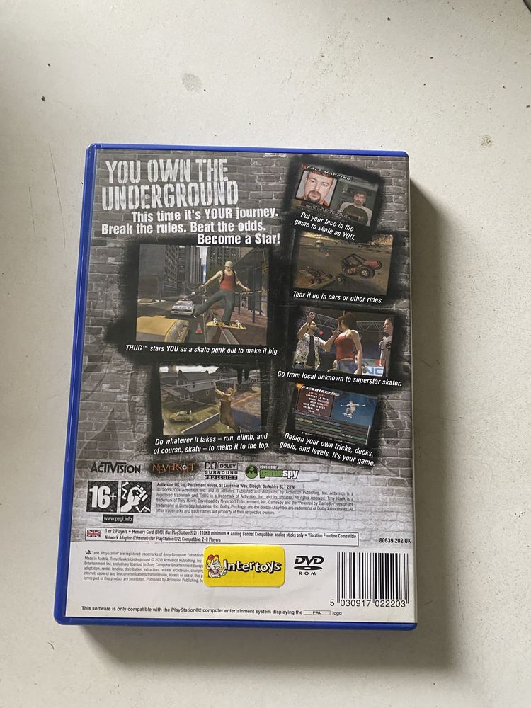 Gra ps2 Tony Hawk’s Underground