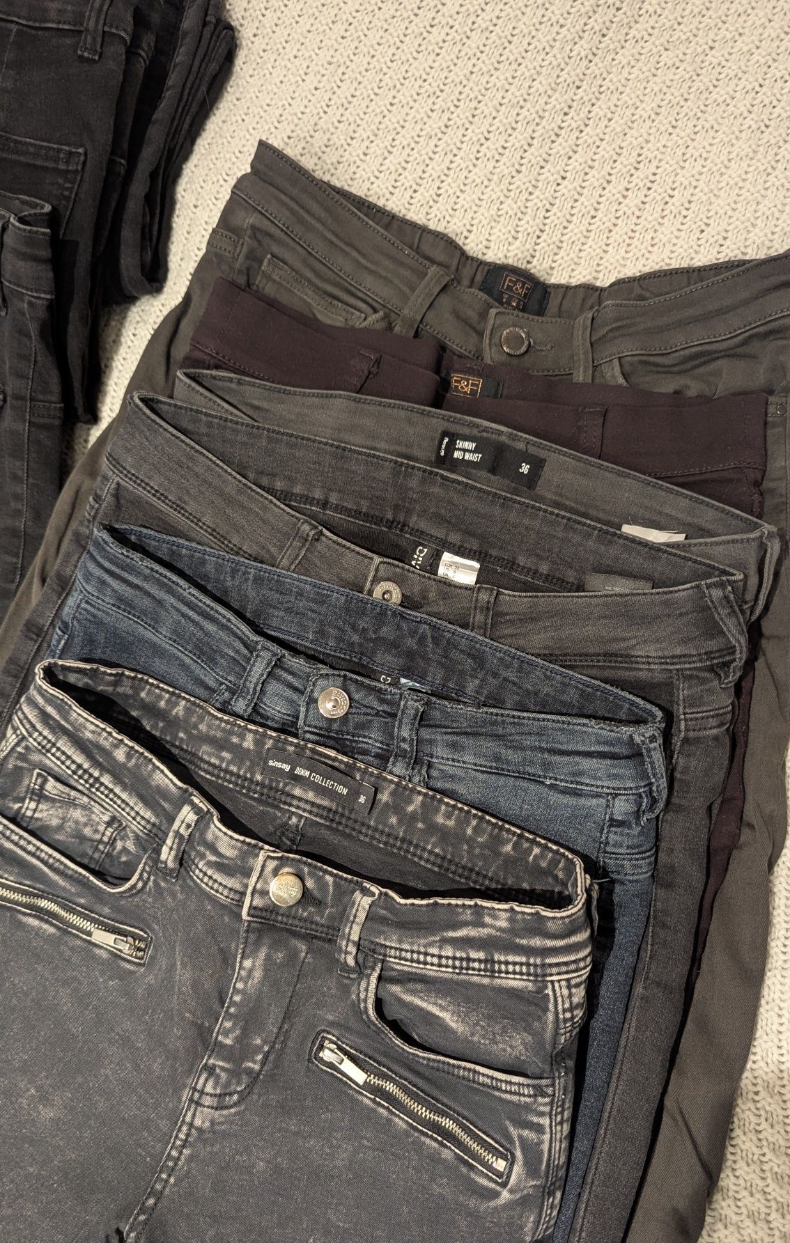 Paczka 14 spodni skinny jeans rurki ZARA H&M F&F SinSay 36-38