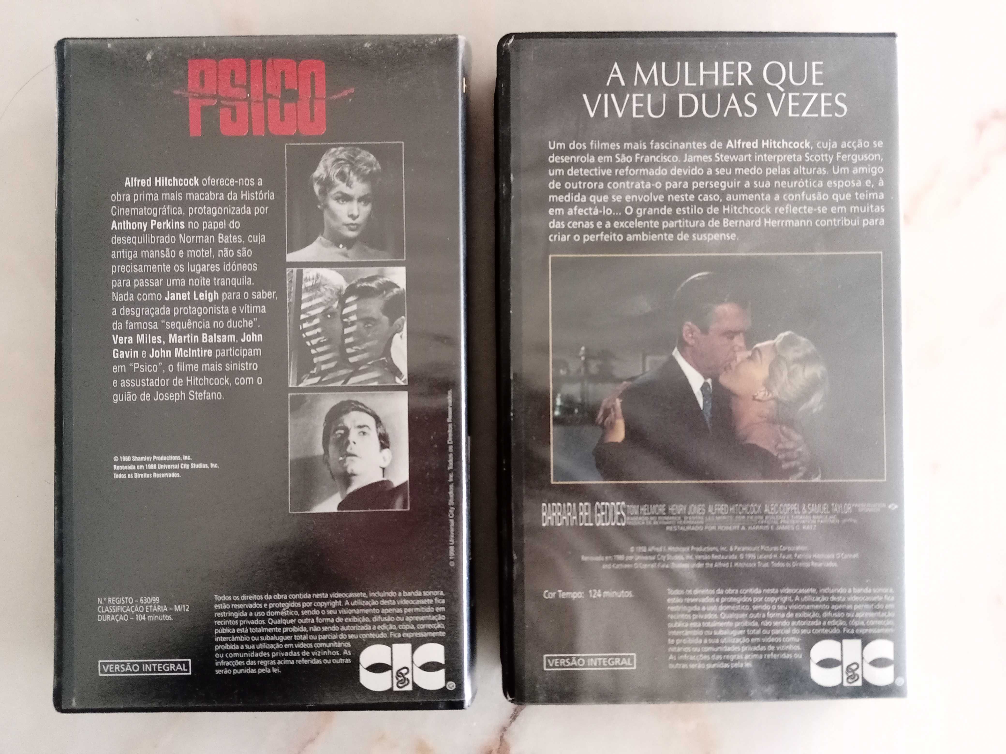 Filmes VHS Hitchcock Psicho + Vertigo (A mulher que viveu duas vezes)