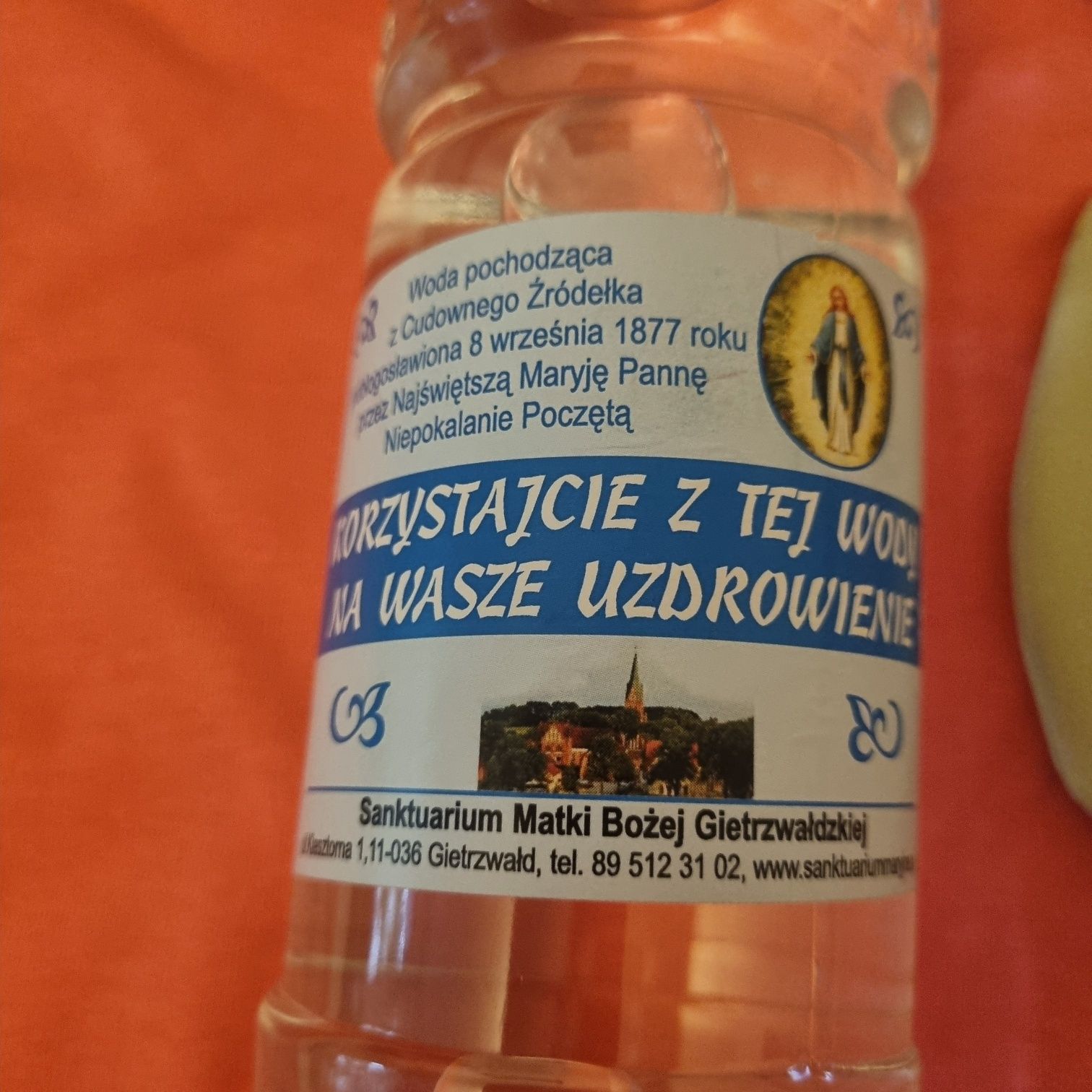 Różaniec Gietrzwałd + cudowna woda ze żródełka + etui na różaniec