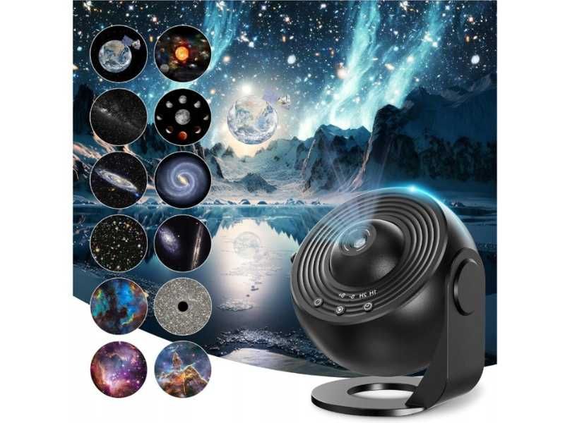 Projektor Gwiazd Planetarium Lampka Nocna LED USB 13 Projekcji 360