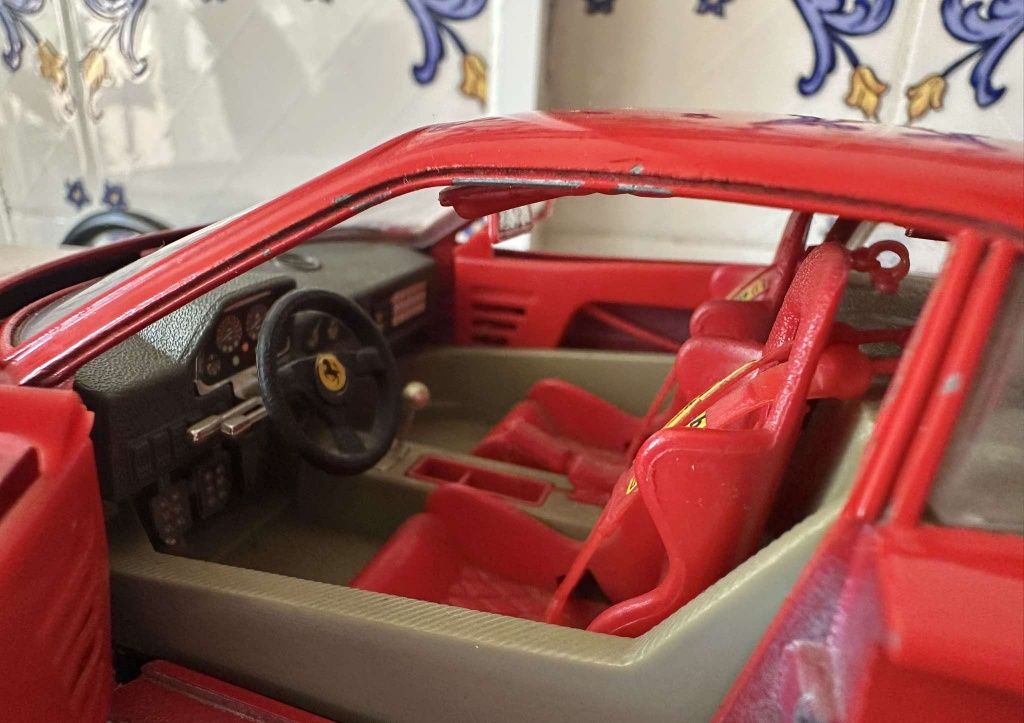 Carros metal burago coleção shell ferrari f40 1/18 f50 miniaturas