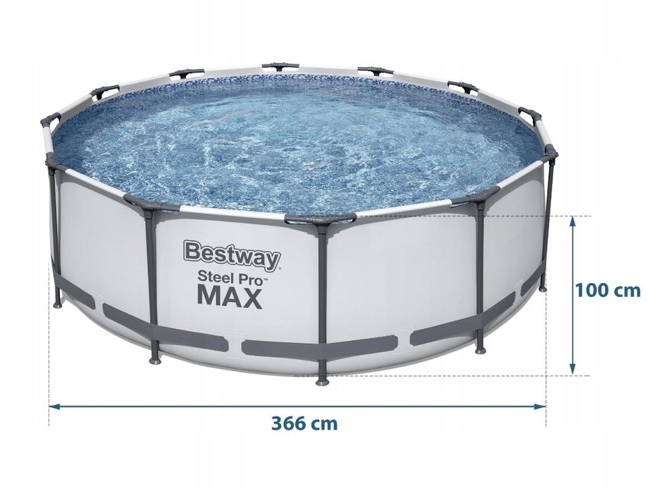 Basen Stelażowy Ogrodowy Okrągły 366x100cm BESTWAY używany