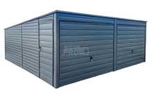 Garaż Blaszany 6x6m 2x Brama Uchylna Antracyt dach spad w tył  GP413