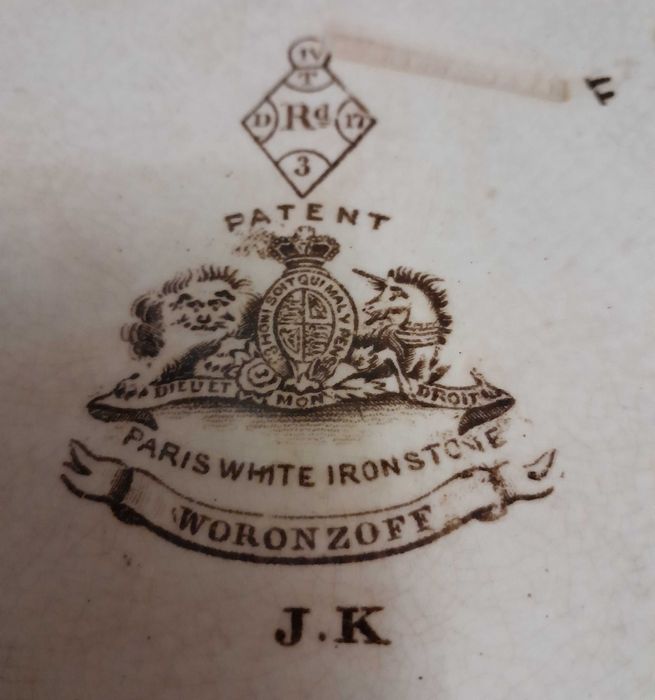 Винтажная 150летняя тарелка  "Памятник графу М.С. Воронцову в Одессе"