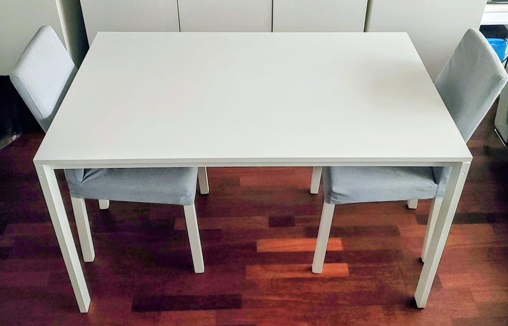 Stół melltorp biały z 2 krzesłami kattil IKEA
