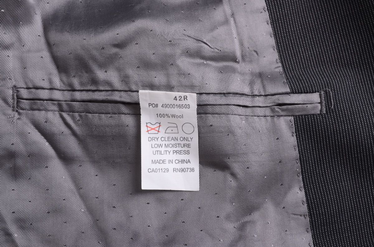 CALVIN KLEIN grafitowa marynarka w prążek r. 52