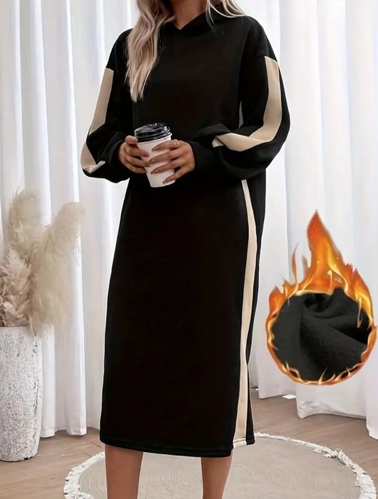 Жіноча тепла сукня з капюшоном