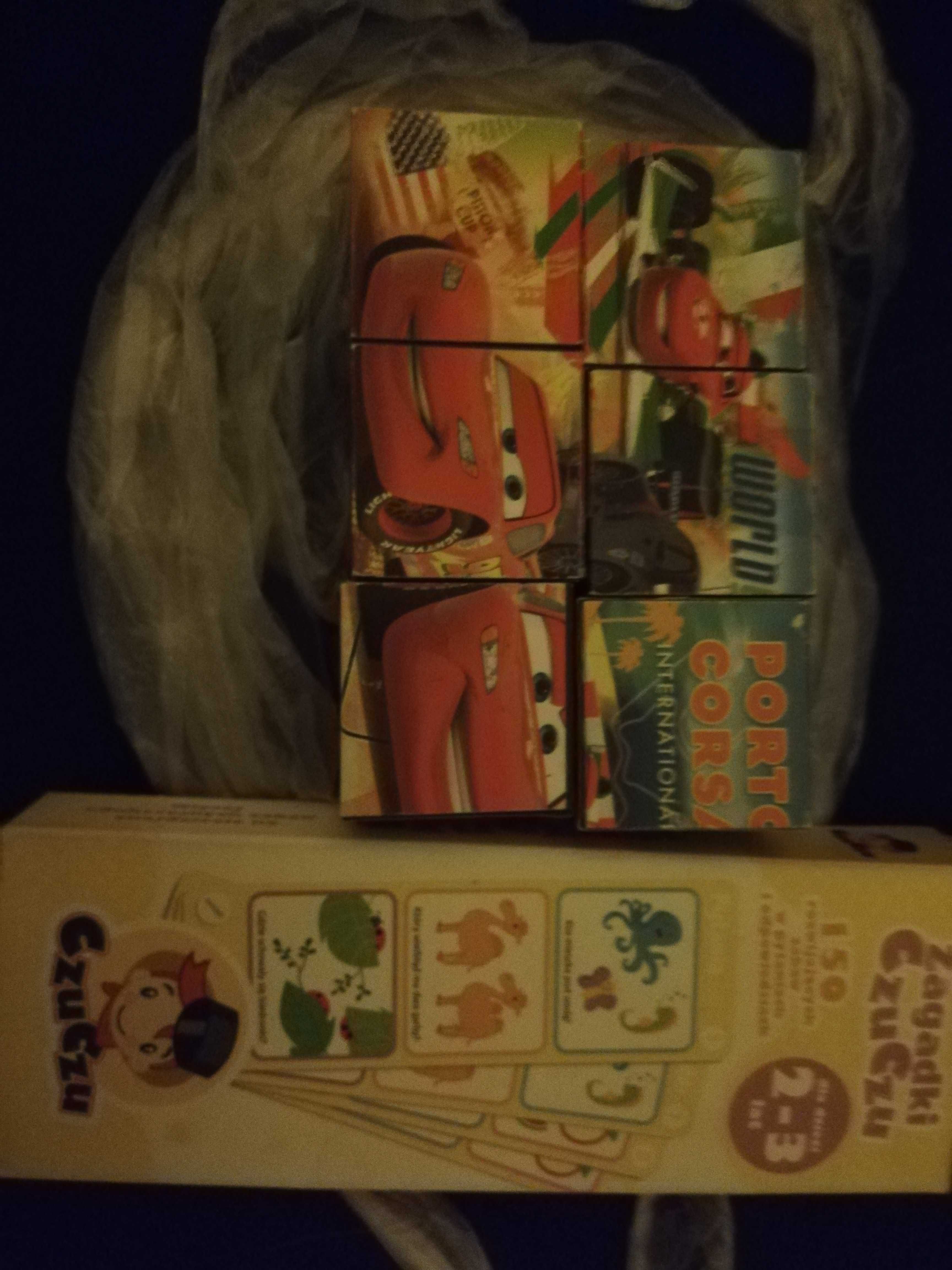 Książeczka Fisher Price +klocki +zagadki Czhuczu