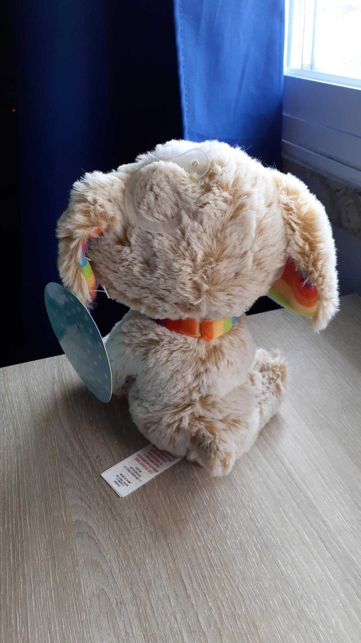 Peluche cão fofo com arco irís NOVO com etiqueta