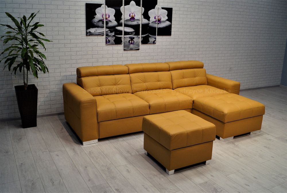 Narożnik skóra naturalna 270x167, sofa rogówka skórzana, wypoczynek