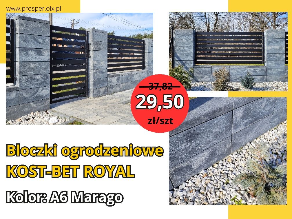 Bloczki na Ogrodzenie KOST-BET serii ROYAL gładkie REALIZACJA MARAGO