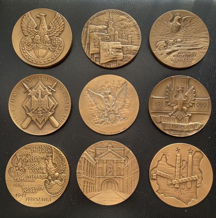 Medale patriotyczne 40 sztuk, brąz