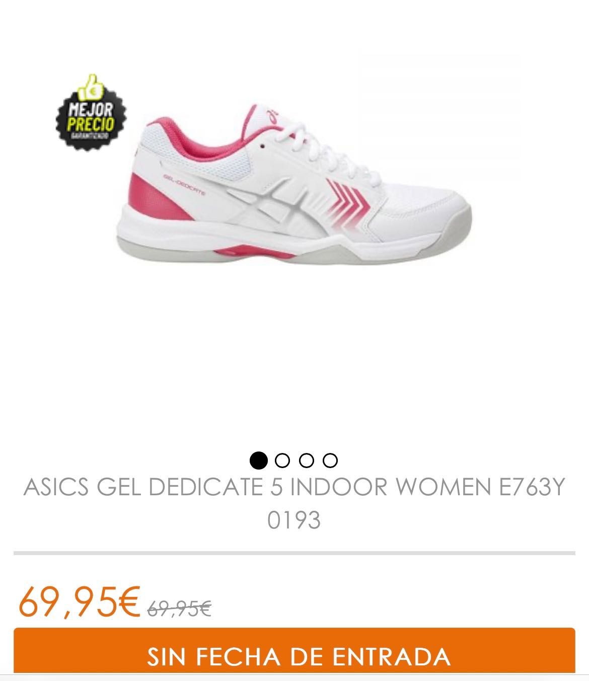 Trampki Asics Gel Dedicate 5 Tennisshoe E763Y Women, EU37.5 23.5cm