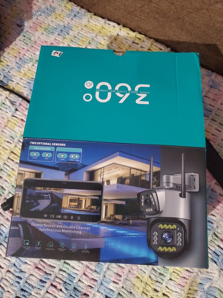 IP-камера Dual Lens, 8 Мп (4+4) поворотна, WiFi, iCSee, 64GB