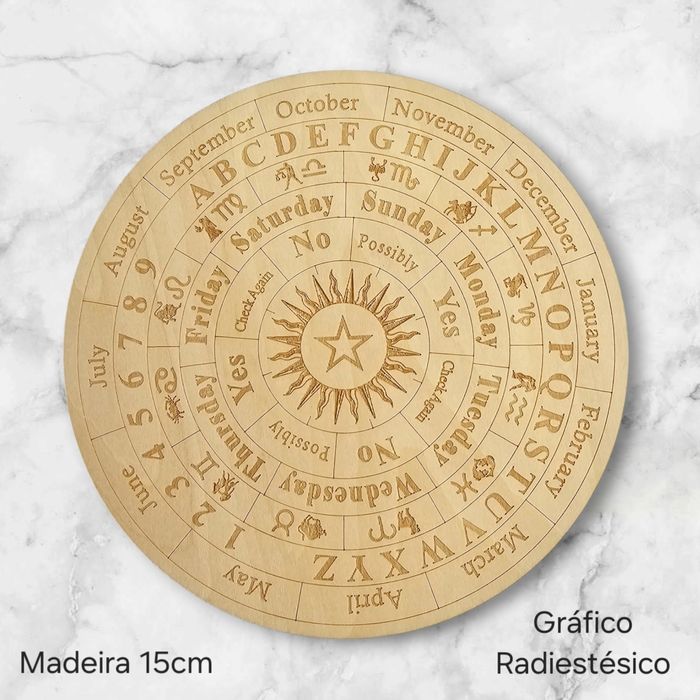 Kits Radiestesia Placa Madeira + Pêndulo