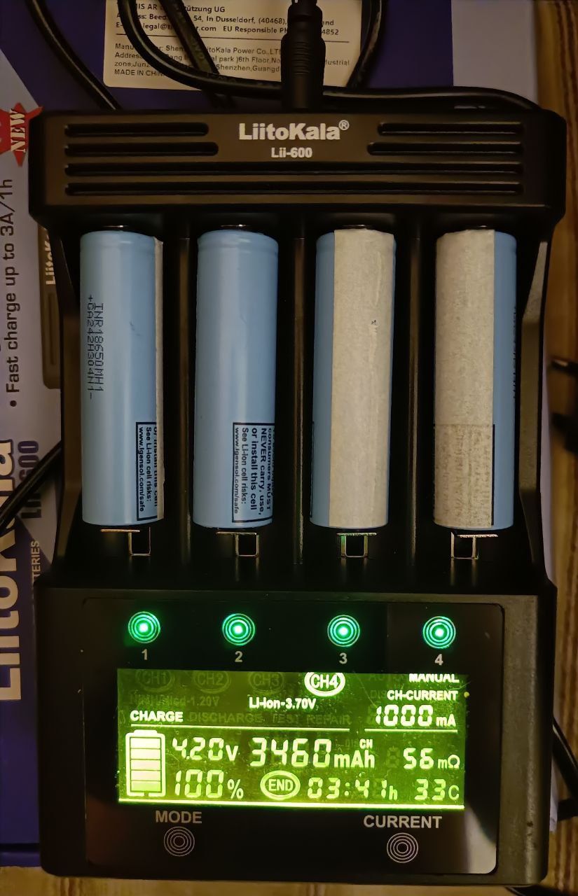 Аккумулятори 2023го року li-ion LG INR 18650 3400mAh