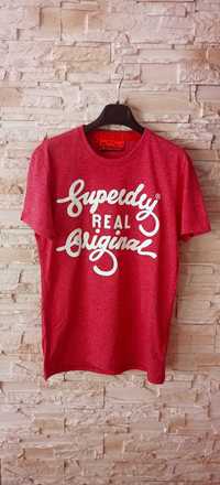 T-shirt z krótkim rękawem czerwony męski S Superdry