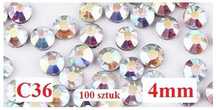 C36 Cyrkonie cekiny jety komplet 4mm do paznokci lub scrapbooking