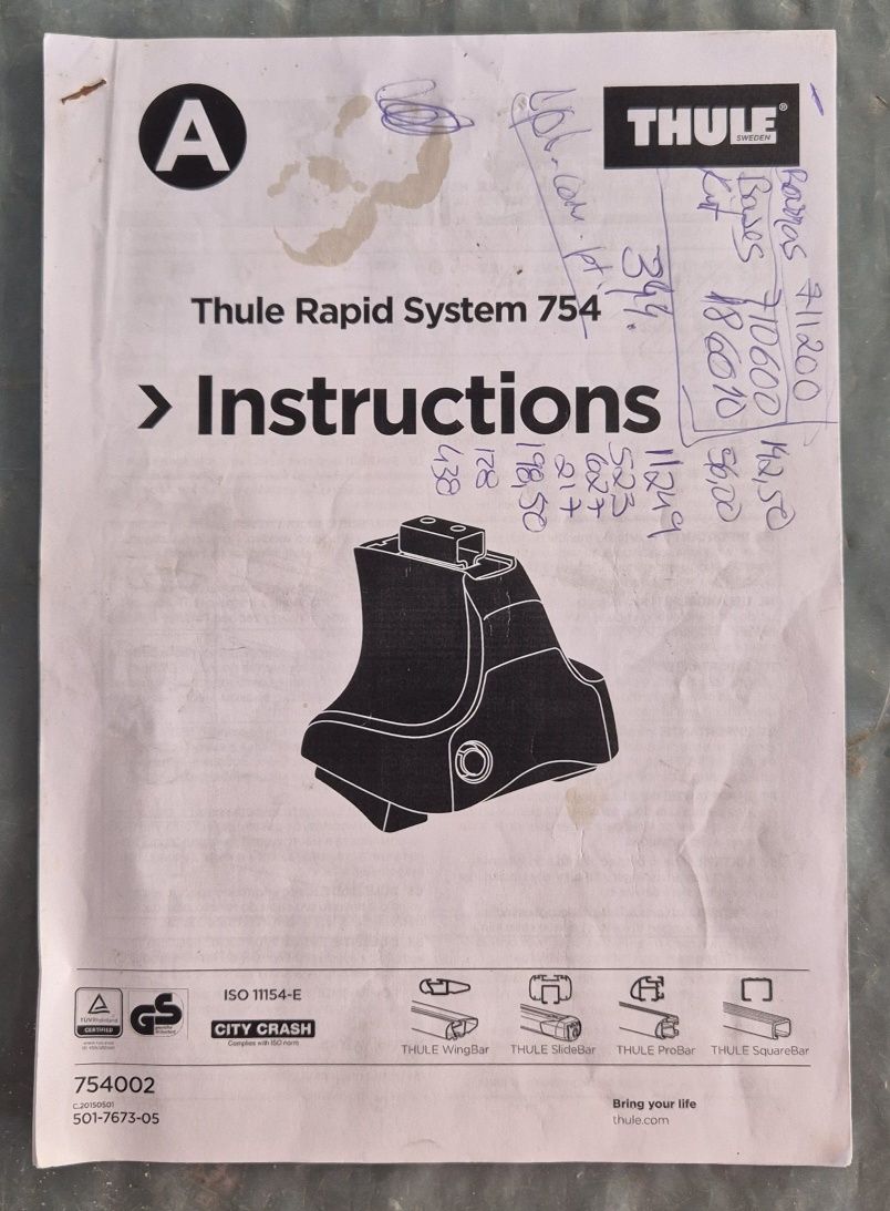 4 suportes THULE Rapid System 754