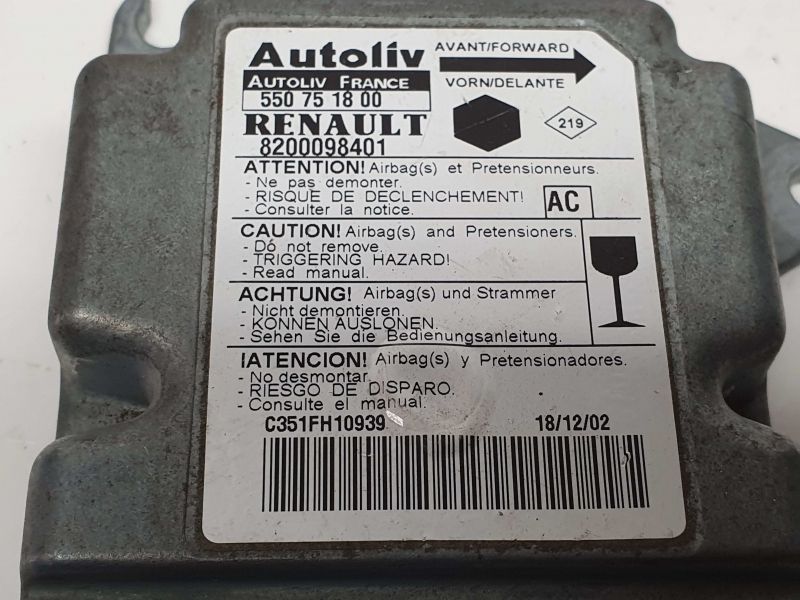 Centralina airbag RENAULT Kangoo (KC0/1_)