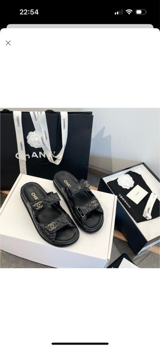 Шкіряні шльопанці в стилі Chanel преміум якість