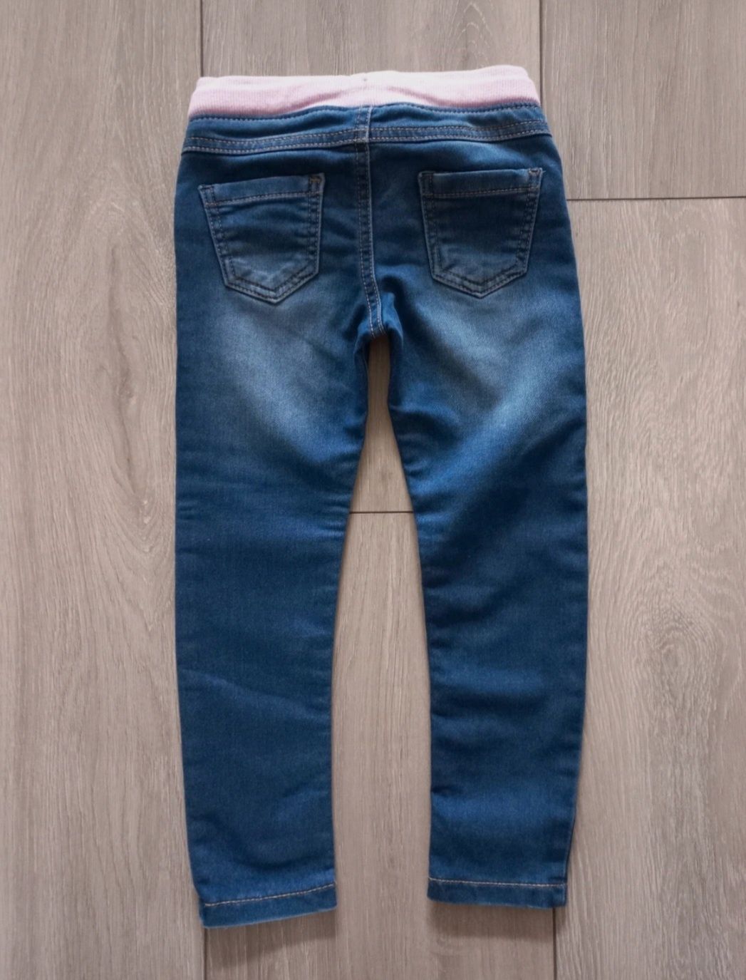 H&M bluzka w kotki I spodnie dżinsowe joggery r.98/104
