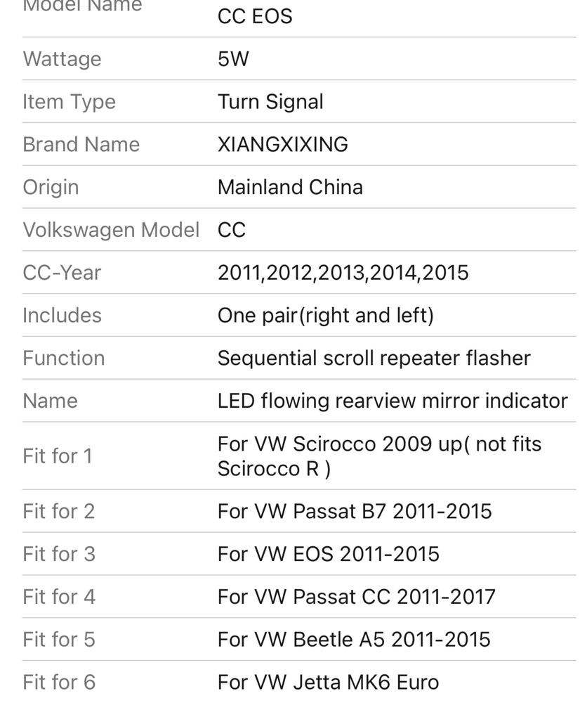 Повторители поворотников vw scirocco mk3 passat b7 cc jetta mk6 polo