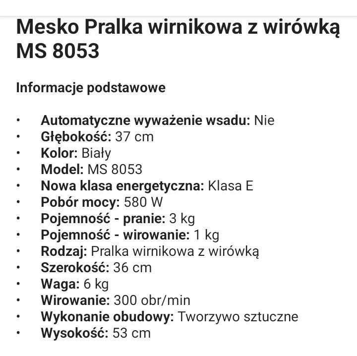 Pralka turystyczna