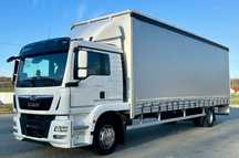 MAN TGM 18.290 / FIRANKA / WINDA / 22 EUROPALETY / AUTOMAT / SYPIALKA / 9 059 KG ŁADOWNOŚCI / NISKI PRZEBIEG / ZSUWANY DACH / EURO 6
