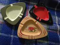 Zestaw 3 popielniczek vintage | Styl PRL / Mid-Century Modern