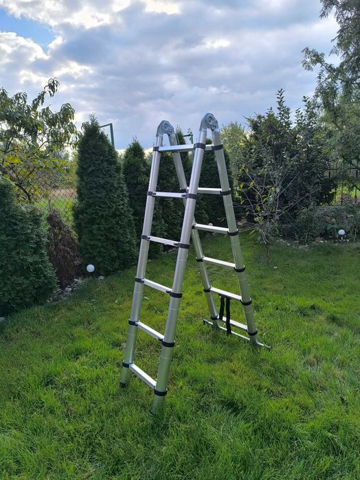 Drabina Teleskopowa  Przegubowa Alu 150 kg jak NOWA -370 cm