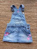Sukienka jeansowa ogrodniczka , F&F, roz. 12-18 m