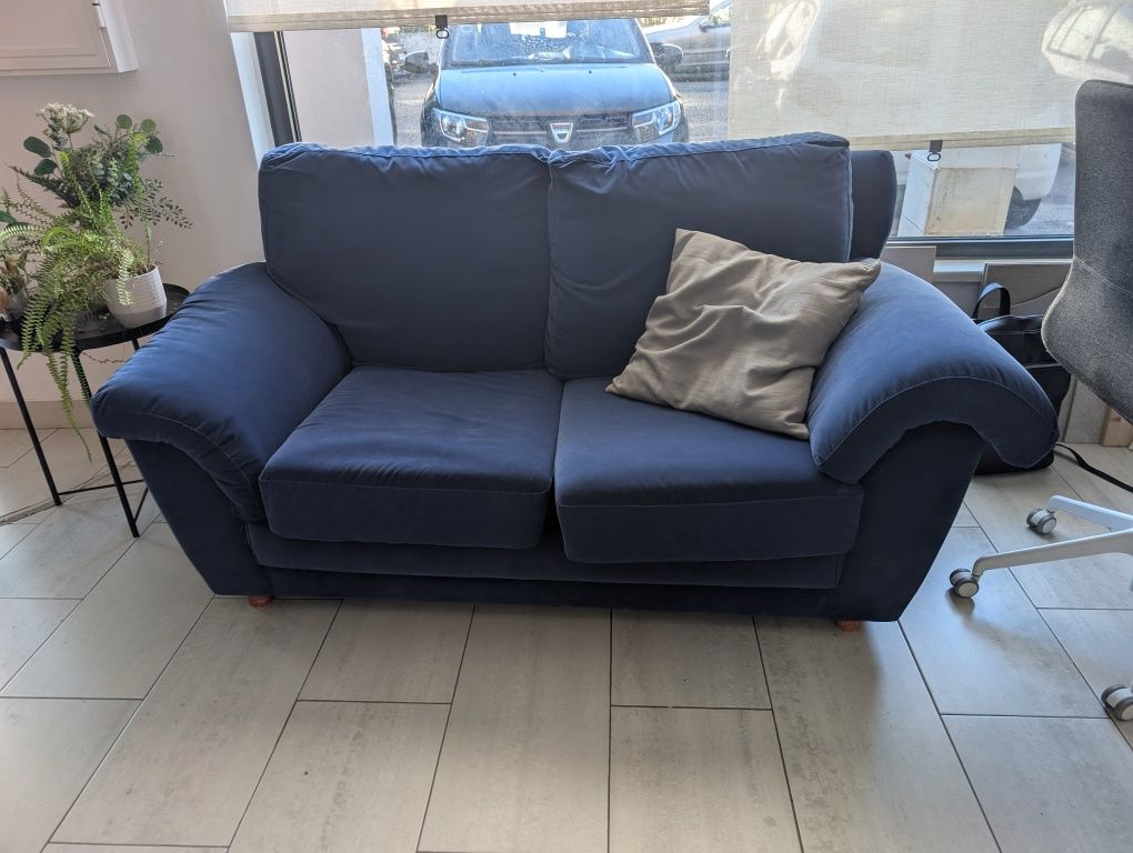 Sofa cama de veludo azul