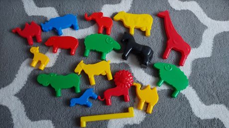 Zwierzęta plastikowe do klocków - gofry