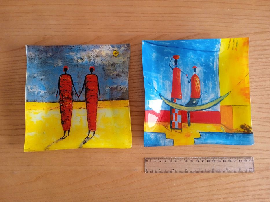 Тарілки скляні квадратні