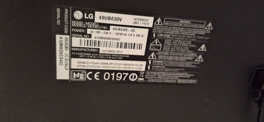 Smart TV LG 49ub830V