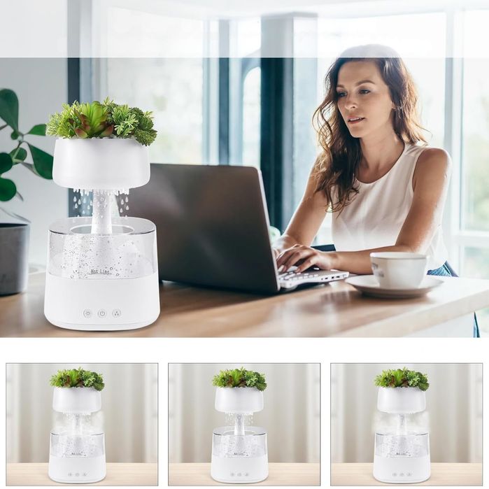 Nawilżacz powietrza pilot 450ml, z trybami deszczu i 7 kolorami LED