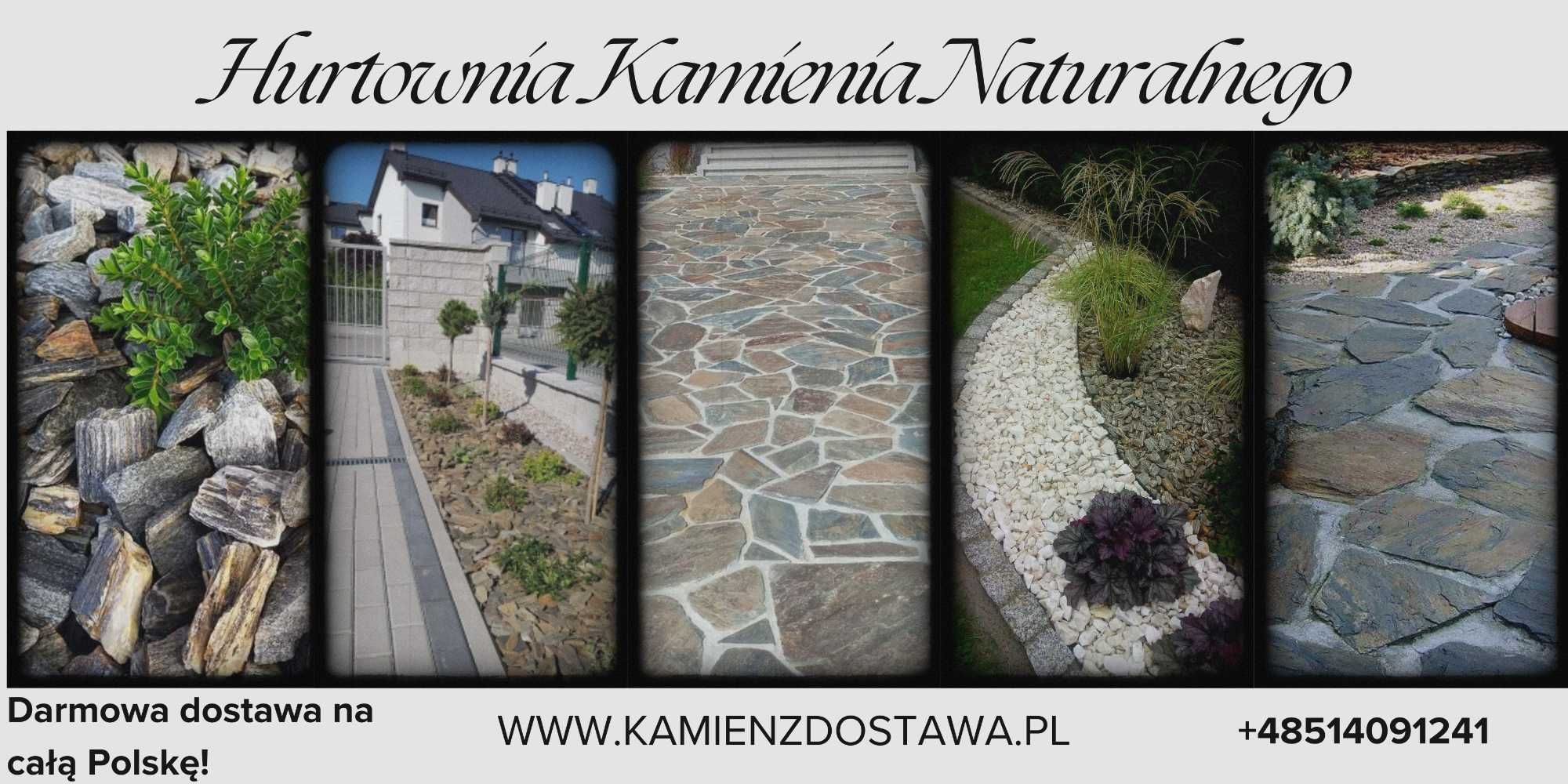 Kamień do gabionu łupek czarny Biała Marianna kora kamienna z dostawą