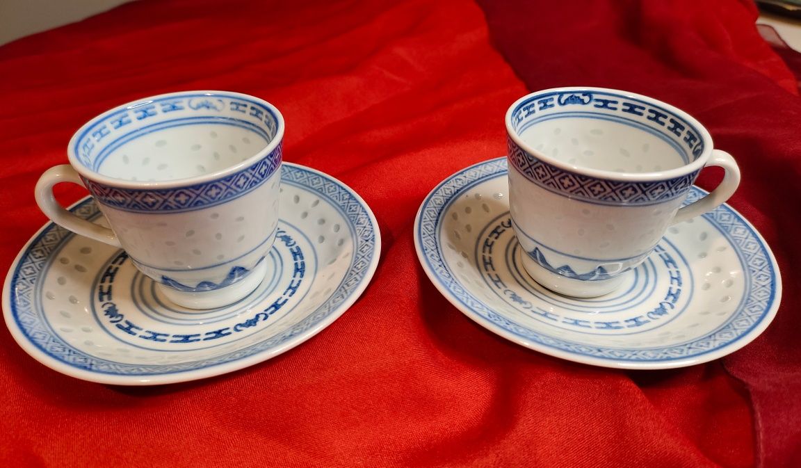 Filiżanki chińska porcelana ryżowa vintage