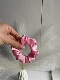 Gumka scrunchie handmade S pudrowy róż