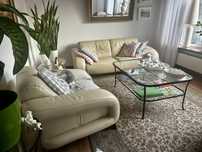 ETAP Sofa komplet skorzany 3+1+pufa