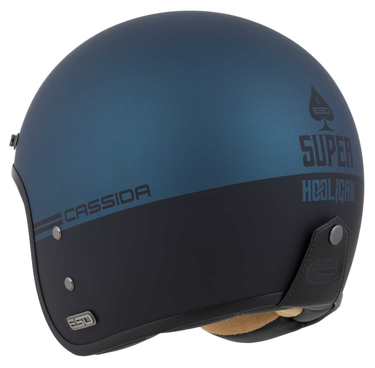 Kask motocyklowy CASSIDA ESO WŁÓKNO szklane pod intercom S-2XL