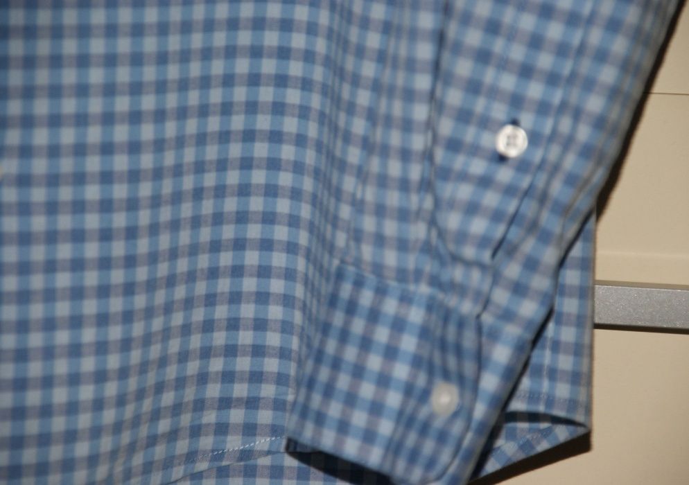 Koszula męska/juniorska H&M, S, SLIM FIT, w niebieską krateczkę