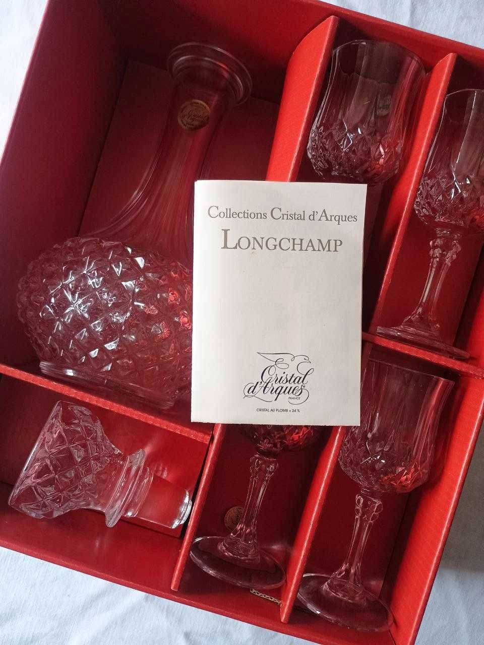 Garrafa e cálices de licor Cristal d'Arques Longchamp