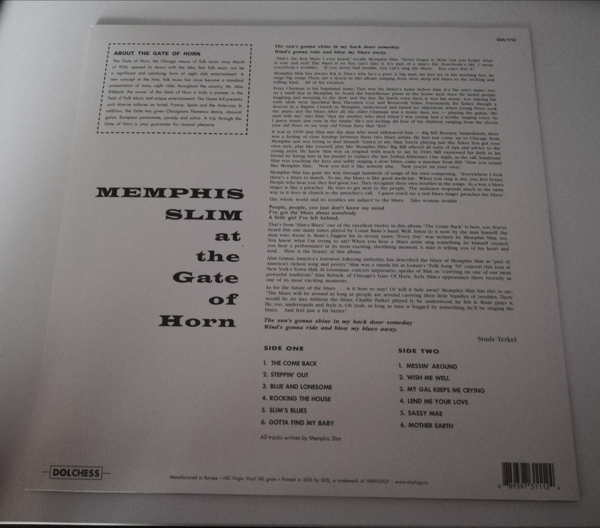 Memphis Slim At The Gate of Horn LP vinyl