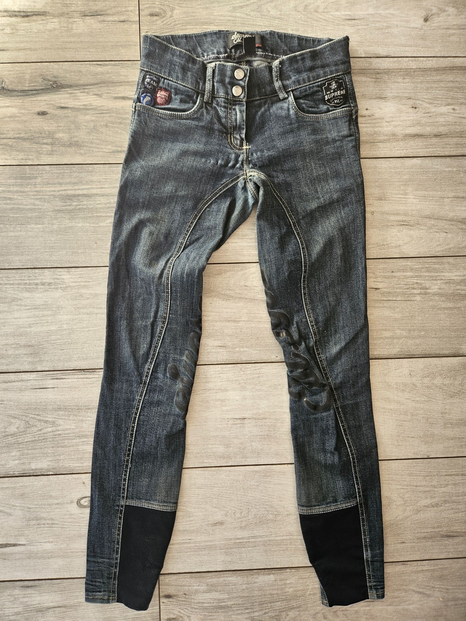 Bryczesy jeansowe horze supreme 32 34 XS